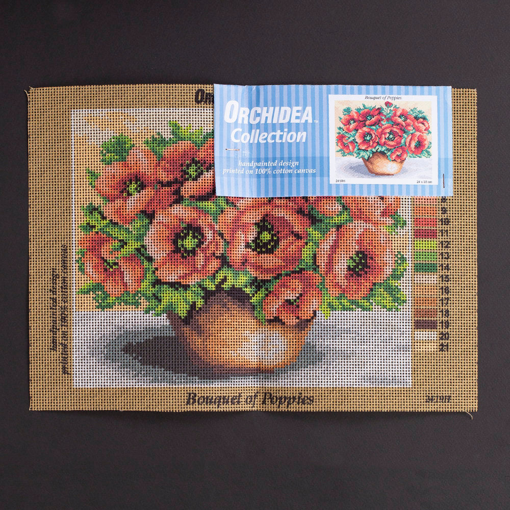 Orchidea 24x30cm Gelincikler Baskılı Goblen - 2419H